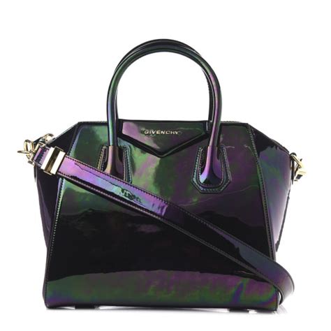 GIVENCHY Calfskin Oil Slick Small Antigona Black